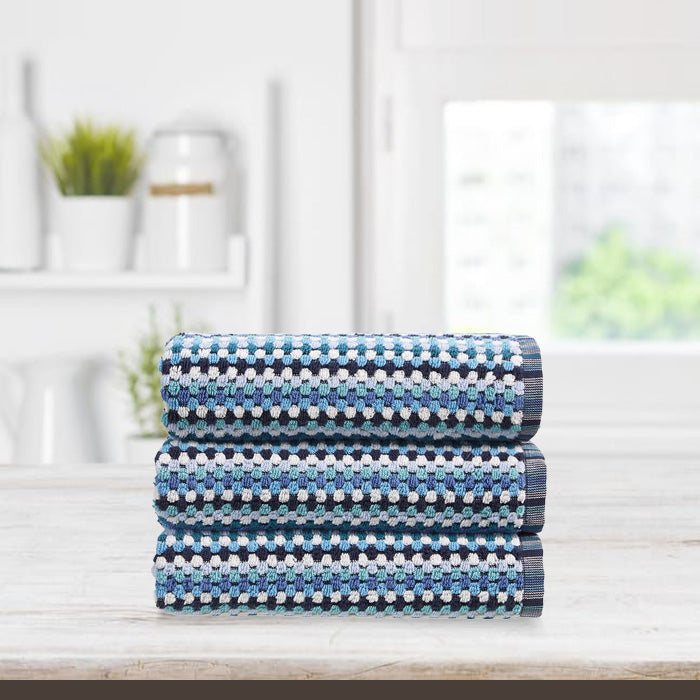Christy Carnaby Stripe 550gsm Cotton Towels - Blue