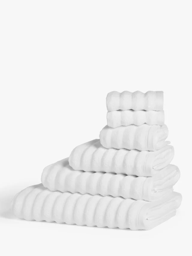 Mountain Stripe Ribbed 100% Cotton Zero Twist Soft Hand & Bath Towels (Sold Separately)