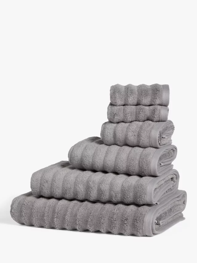 Mountain Stripe Ribbed 100% Cotton Zero Twist Soft Hand & Bath Towels (Sold Separately)