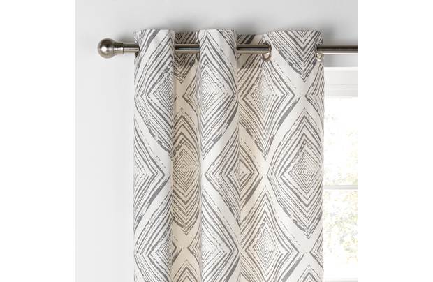 Argos Home Diamond Distressed Lined Curtains - Grey