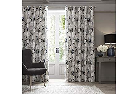 Ashley Wilde Isabelle Lined Eyelet Curtains - Petrol
