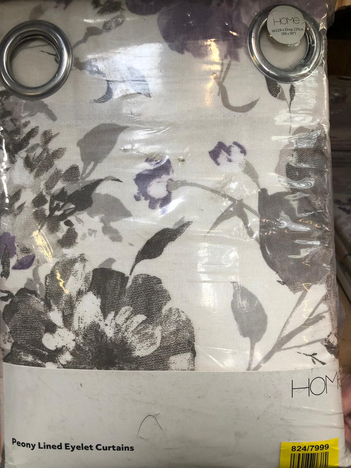 Home Peony Lined Eyelet Curtains
