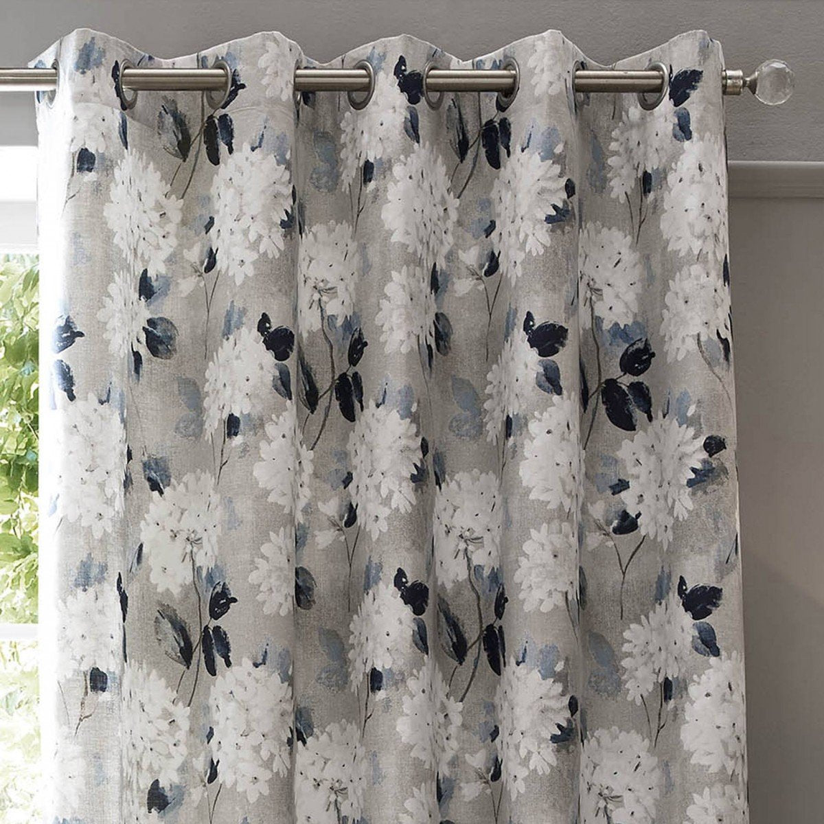 Ashley Wilde Isabelle Lined Eyelet Curtains - Petrol