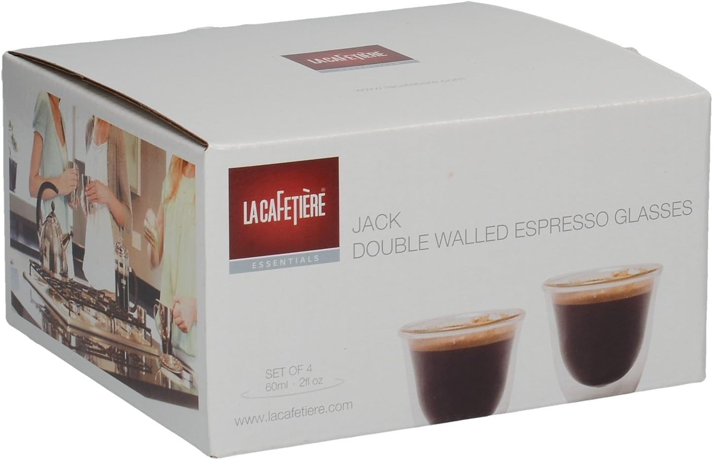La Cafetiere Jack Set of 4 Double Walled Espresso Glasses