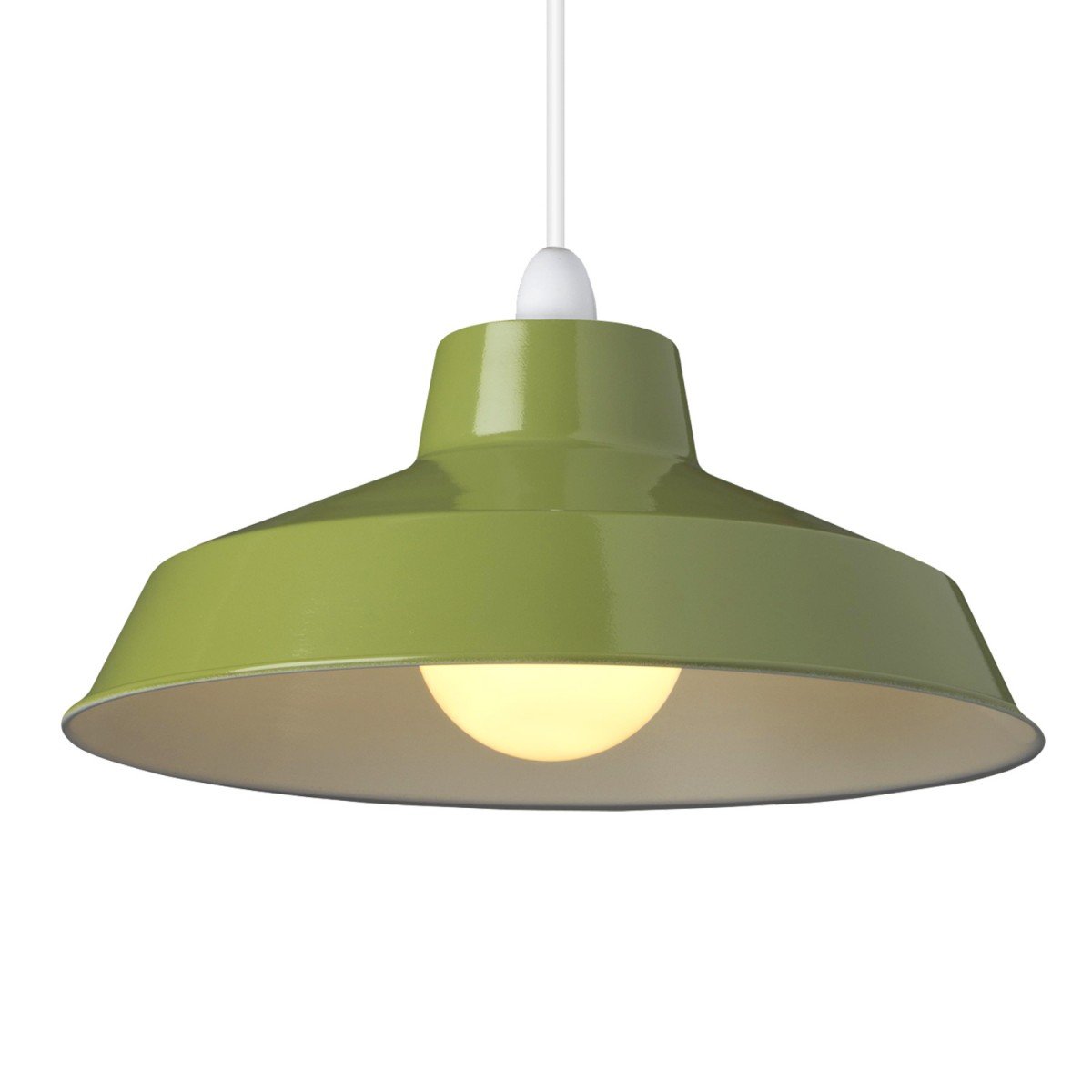 Small Dual Fitting Pluto Metal Lighting Pendant Shades - Green