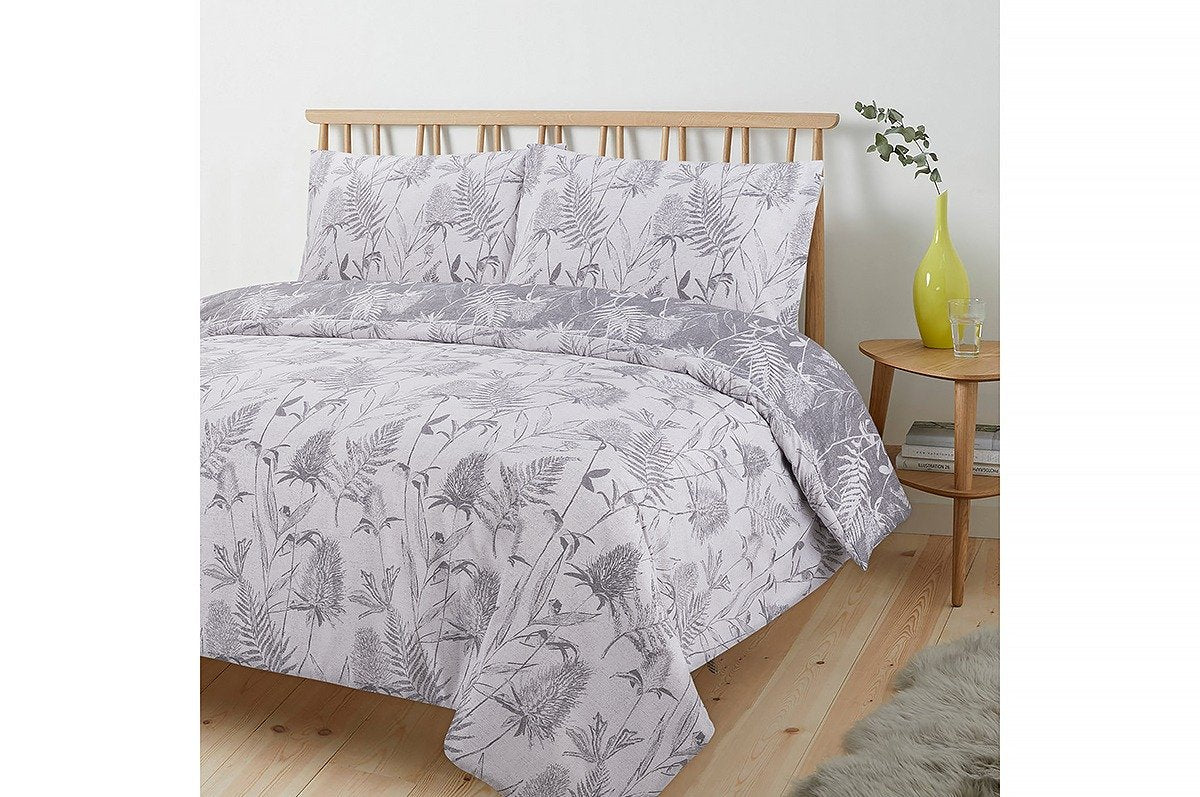 Vantona Thistle Duvet Cover Set - Grey