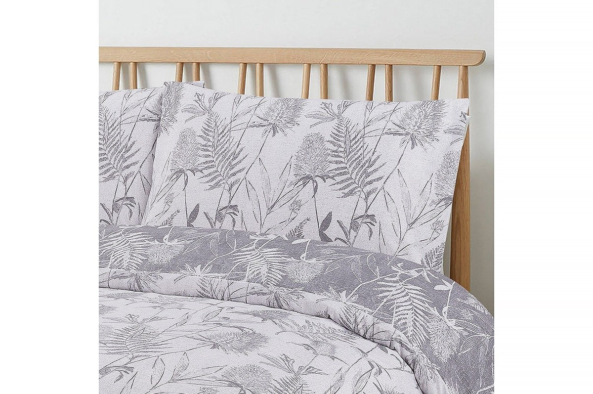 Vantona Thistle Duvet Cover Set - Grey