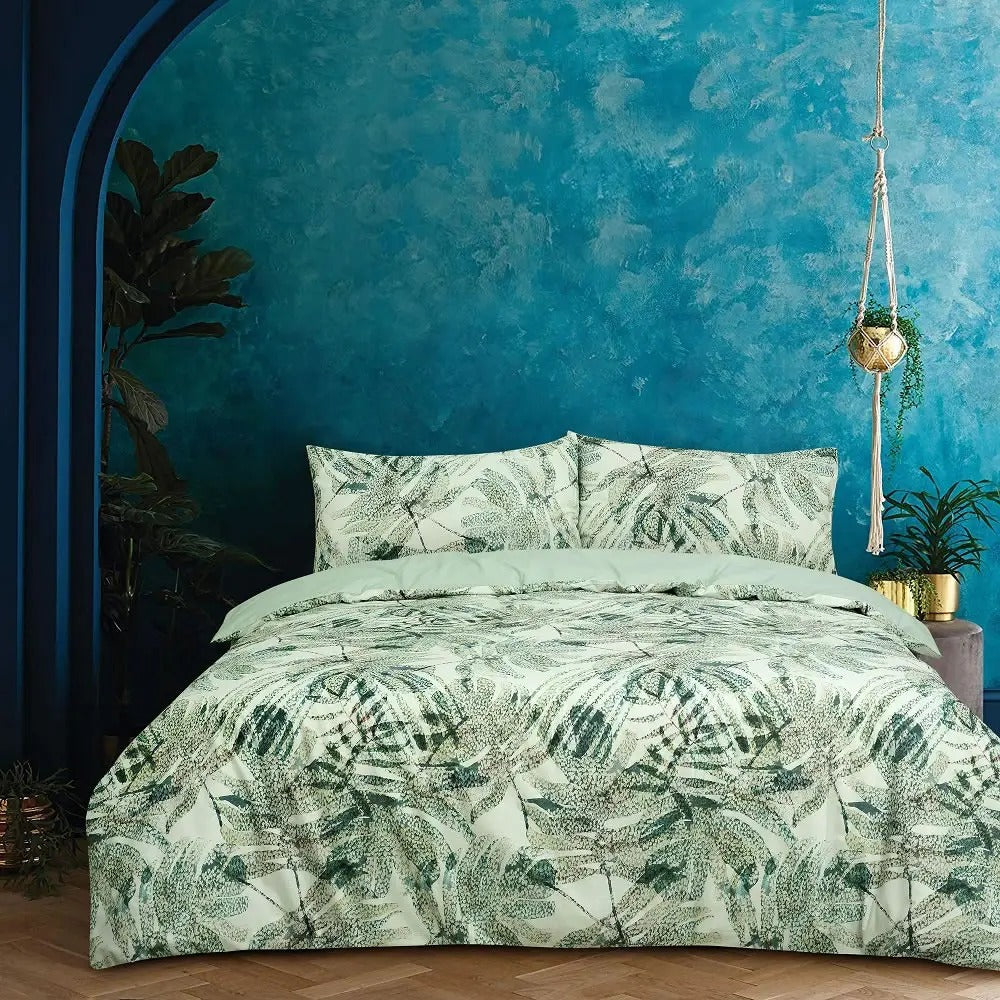 Vantona Boutique Palms Duvet Cover Set & Cushion-Multi