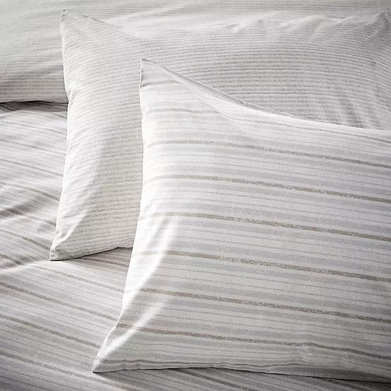 Vantona Essentials Range Boucle Stripe Duvet Cover Set - Grey