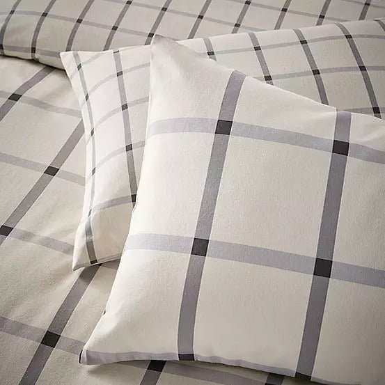 Vantona Essentials Range Brushed Plaid Flannelette Duvet Cover Set - Multi