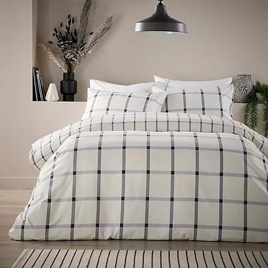 Vantona Essentials Range Brushed Plaid Flannelette Duvet Cover Set - Multi