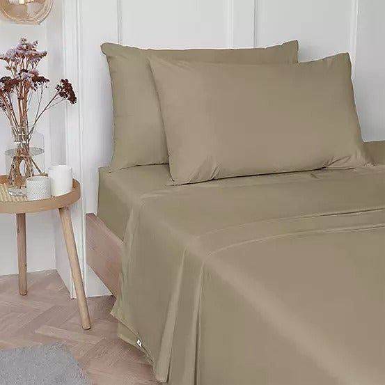 Vantona 100% Luxury Cotton Plain Dyed Flat Sheets - Sold Separately