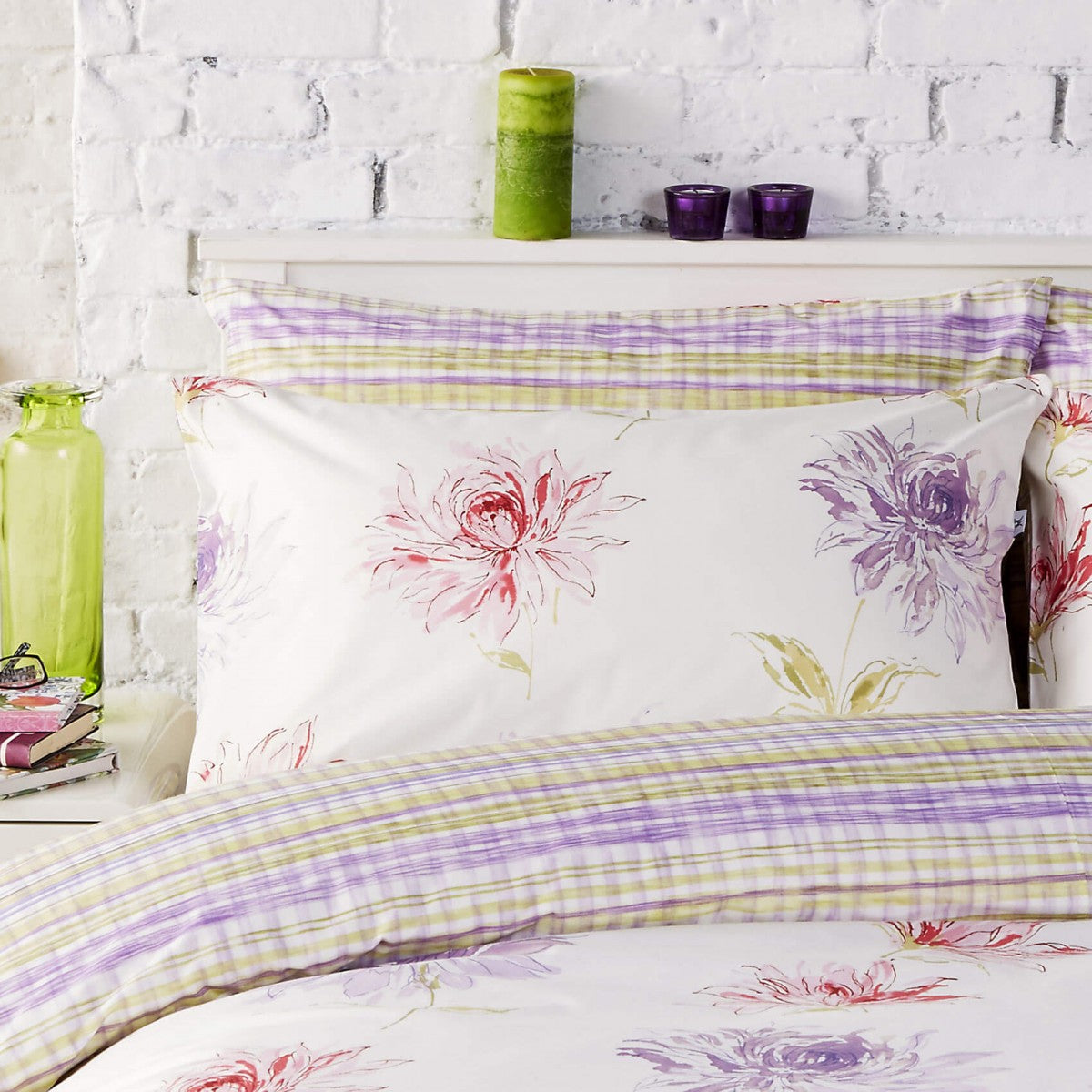 Vantona Katina Floral Print Duvet Cover Set - Lilac