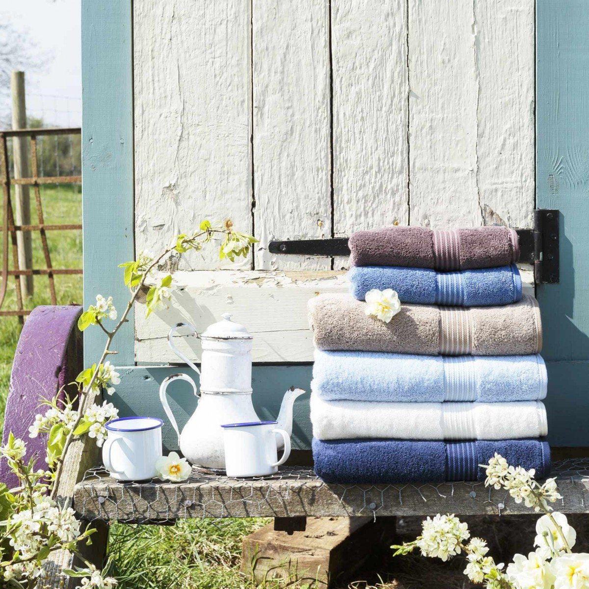 Christy Supreme Hygro 650gsm Cotton Towels - Cadet Blue