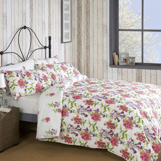 Vantona Darcy Floral Design Duvet Cover Set - Pink
