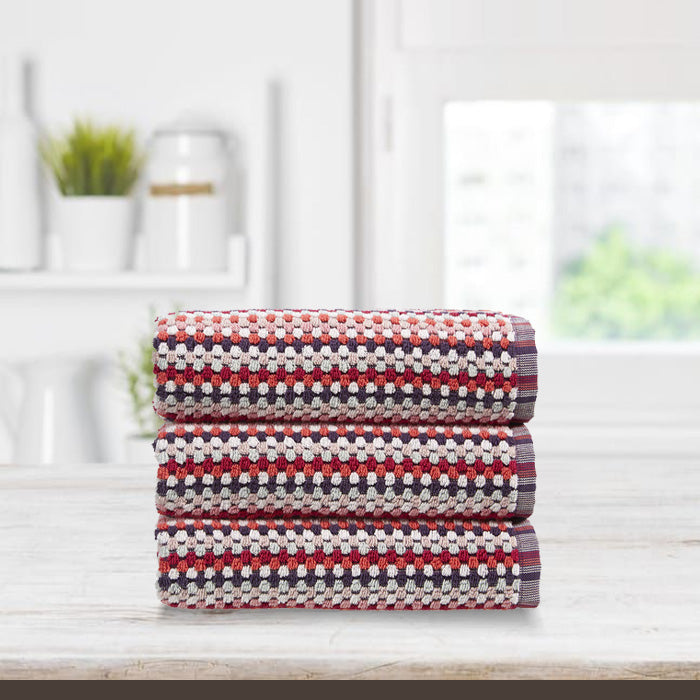 Christy Carnaby Stripe 550gsm Cotton Towels - Berry
