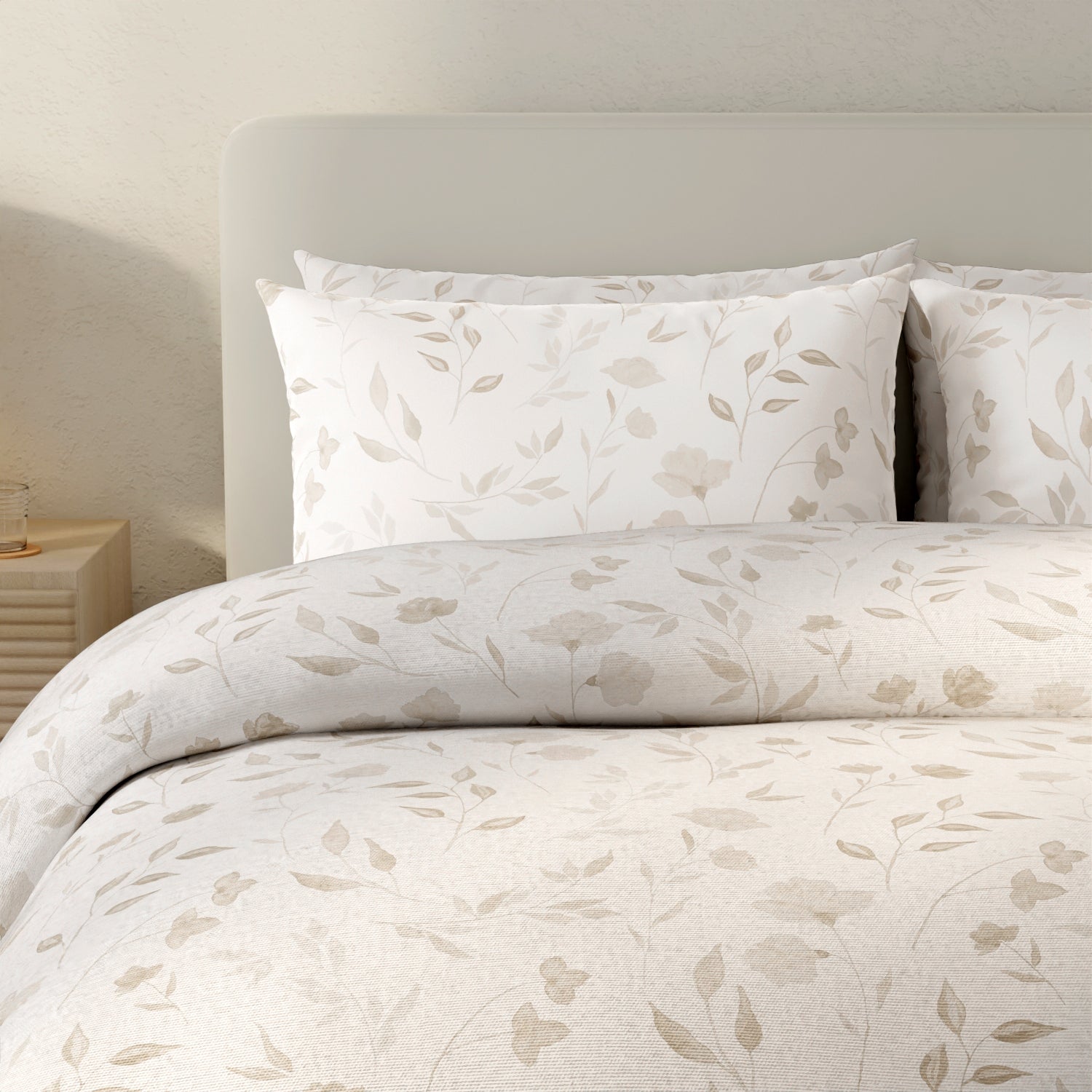 Vantona Delicate Floral Duvet Cover Set - Natural