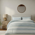 Vantona Drawn Stripe Duvet Cover Set - Blue