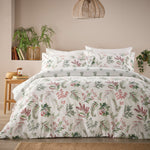 Vantona Essentials Range Festive Sprigs Flannelette Duvet Cover Set - Multi