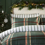 Vantona Essentials Range Brushed Plaid Duvet Cover Set - Green