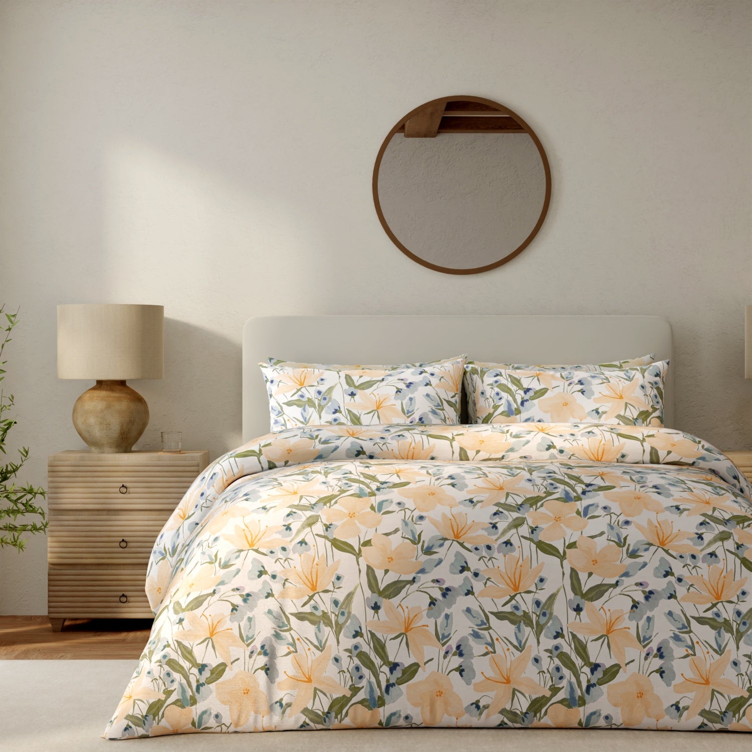 Vantona Garden Lillies Duvet Cover Set - Yellow