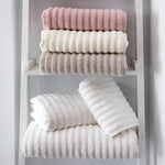 Mountain Stripe Ribbed 100% Cotton Zero Twist Soft Hand & Bath Towels (Sold Separately)