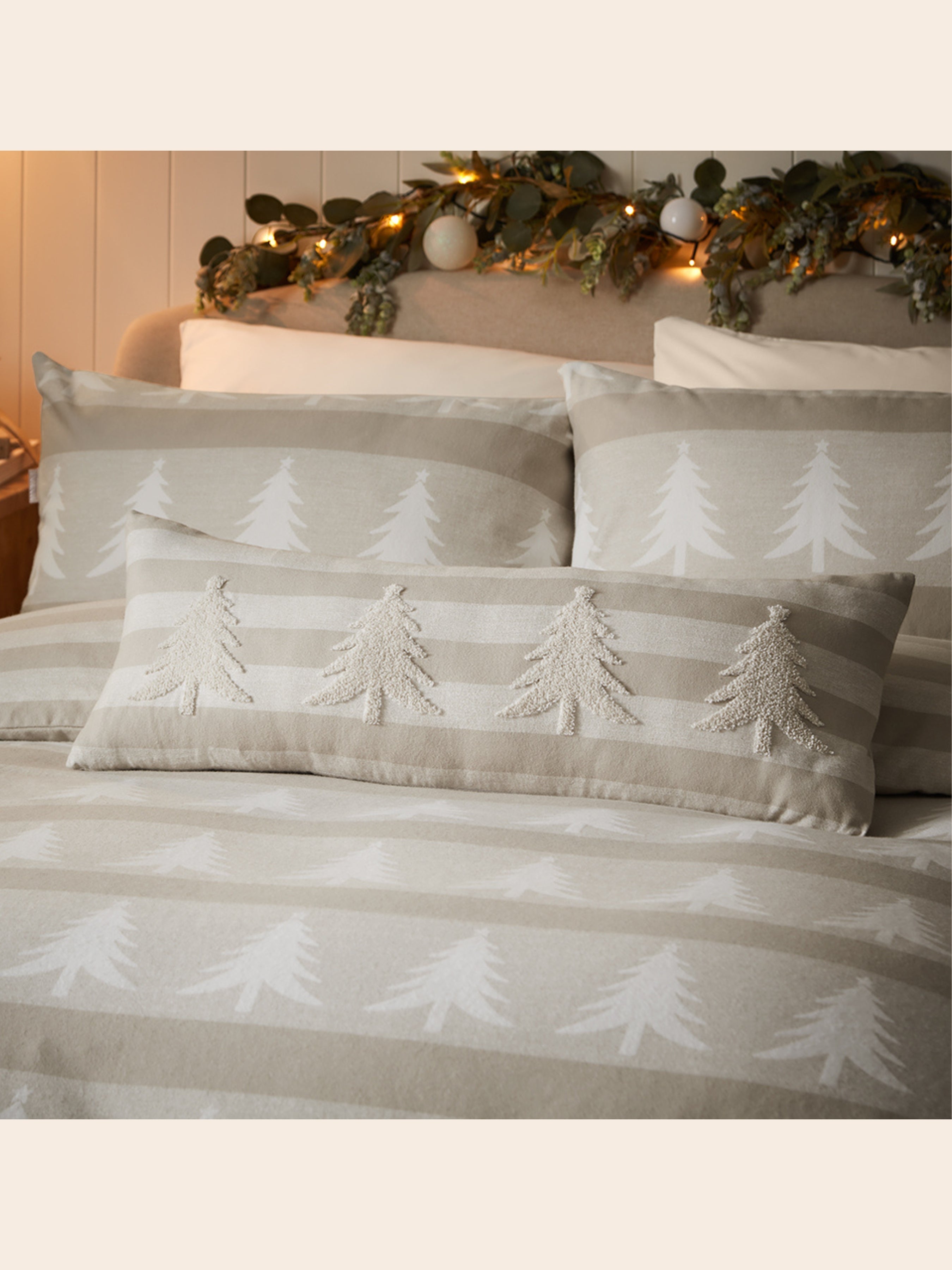 Vantona Essentials Natural Trees Brushed Cotton Duvet Cover Set