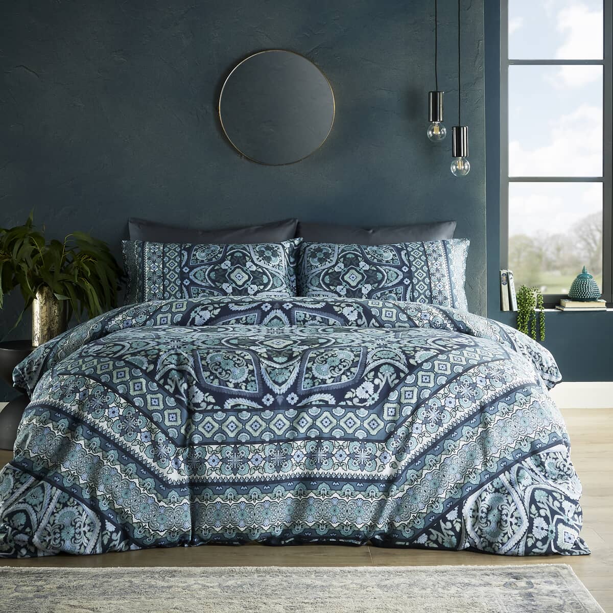Vantona Boutique Kizzi Mandala Duvet Cover Set - Navy