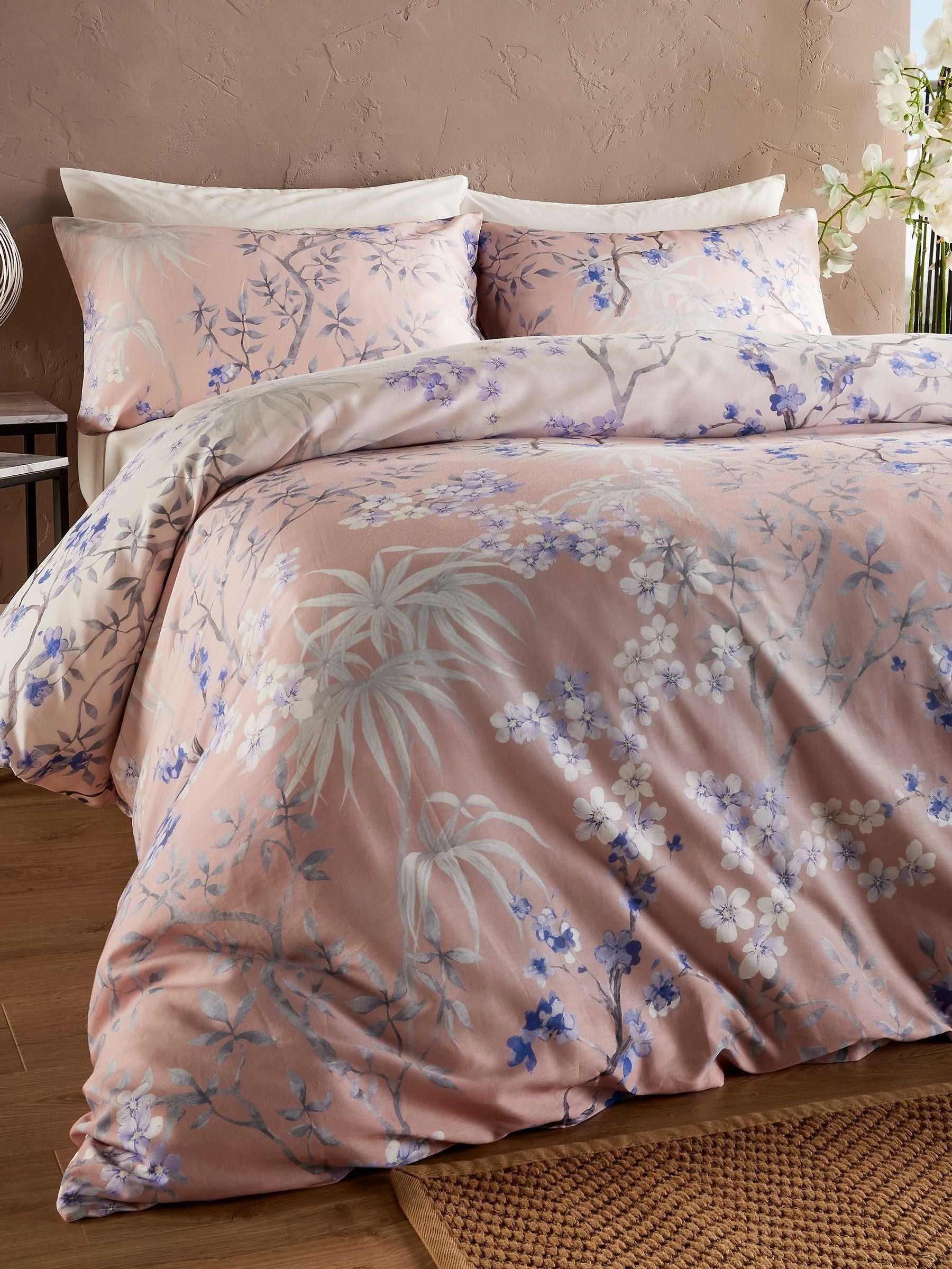 Vantona Boutique Mai Blossom Duvet Cover Set - Blush