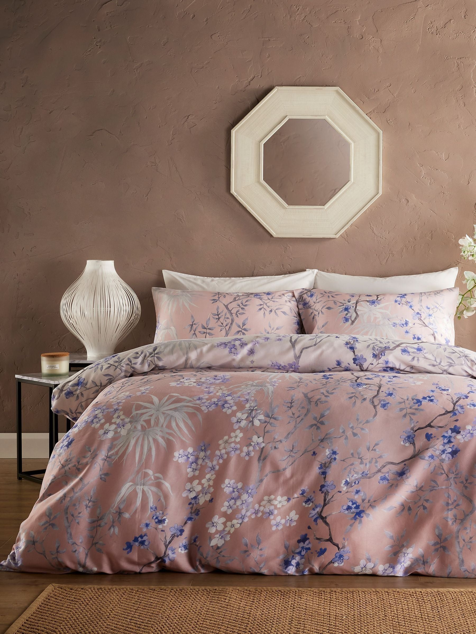 Vantona Boutique Mai Blossom Duvet Cover Set - Blush
