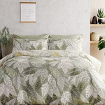 Vantona Essentials Green Leaves Duvet Cover Set - Green