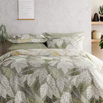 Vantona Essentials Green Leaves Duvet Cover Set - Green