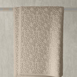 Vantona Luxury Leaf Jacquard Cotton Towel - Natural