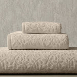 Vantona Luxury Leaf Jacquard Cotton Towel - Natural