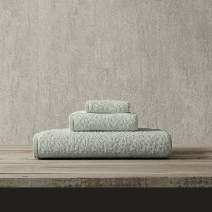 Vantona Luxury Leaf Jacquard Cotton Towel – Sage