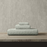 Vantona Luxury Leaf Jacquard Cotton Towel – Sage