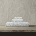 Vantona Luxury Leaf Jacquard Cotton Towel – White