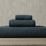 Vantona Luxury Leaf Jacquard Cotton Towel – Charcoal