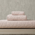 Vantona Luxury Leaf Jacquard Cotton Towel – Pink