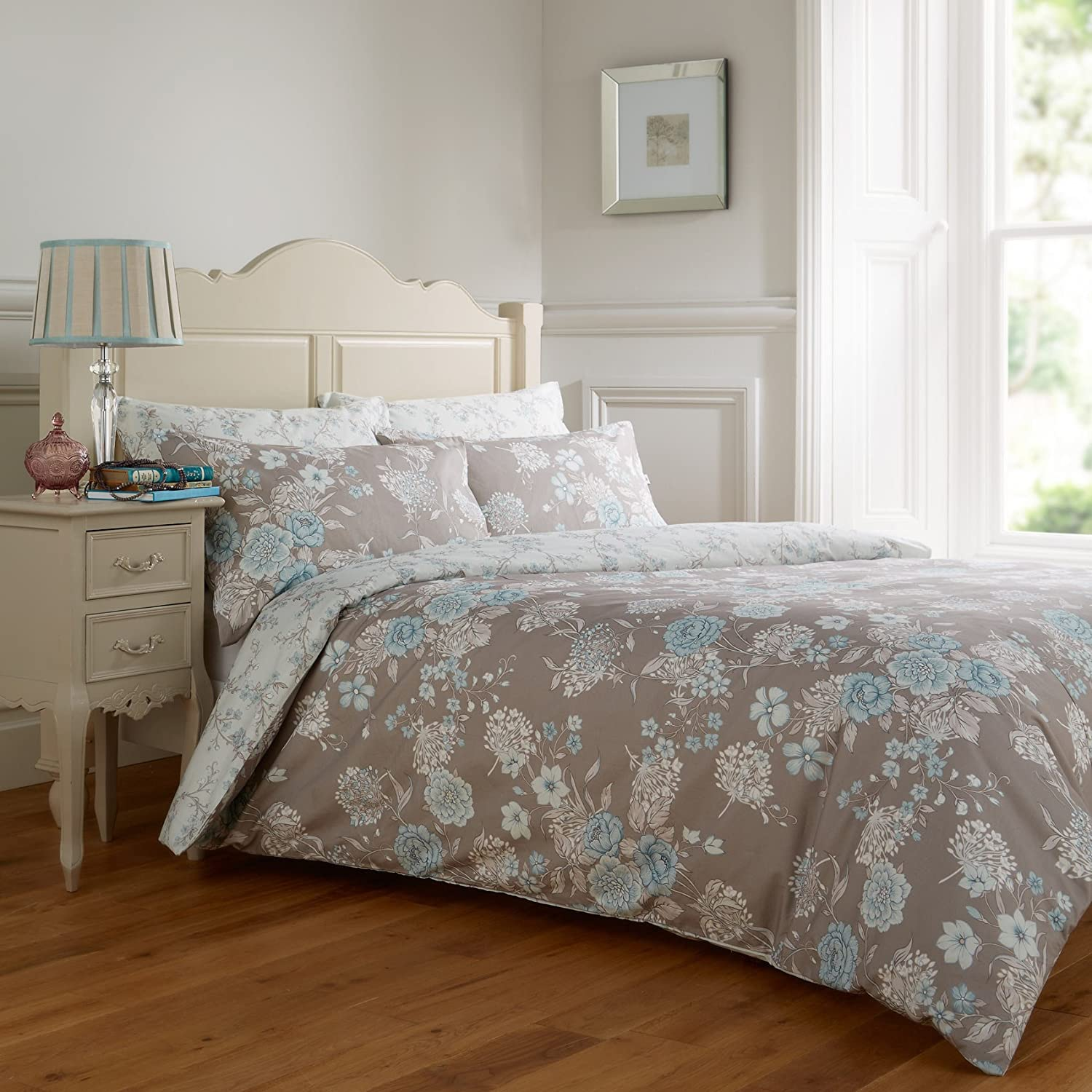Vantona Tilden Floral Duvet Cover Set - Grey