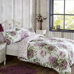 Vantona Anthea Floral Design Duvet Cover Set - Lilac, Classic Bed Linen