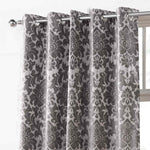 Camden Damask Woven Chenille Lined Eyelet Curtains