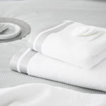 Christy Mode 600gsm Cotton Towels - White/Silver