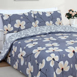 Vantona Easy Living Range Kimono Floral Duvet Cover Set - Grey