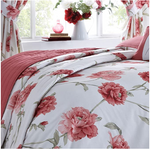 Arley Floral Print Quilted Bedspread - Red