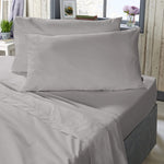 Vantona Plain Dyed Pure Cotton Housewife Pillowcase Pair 400TC - Silver
