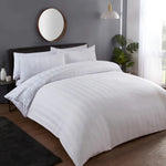 Vantona Sateen Stripe Duvet Cover Set - White