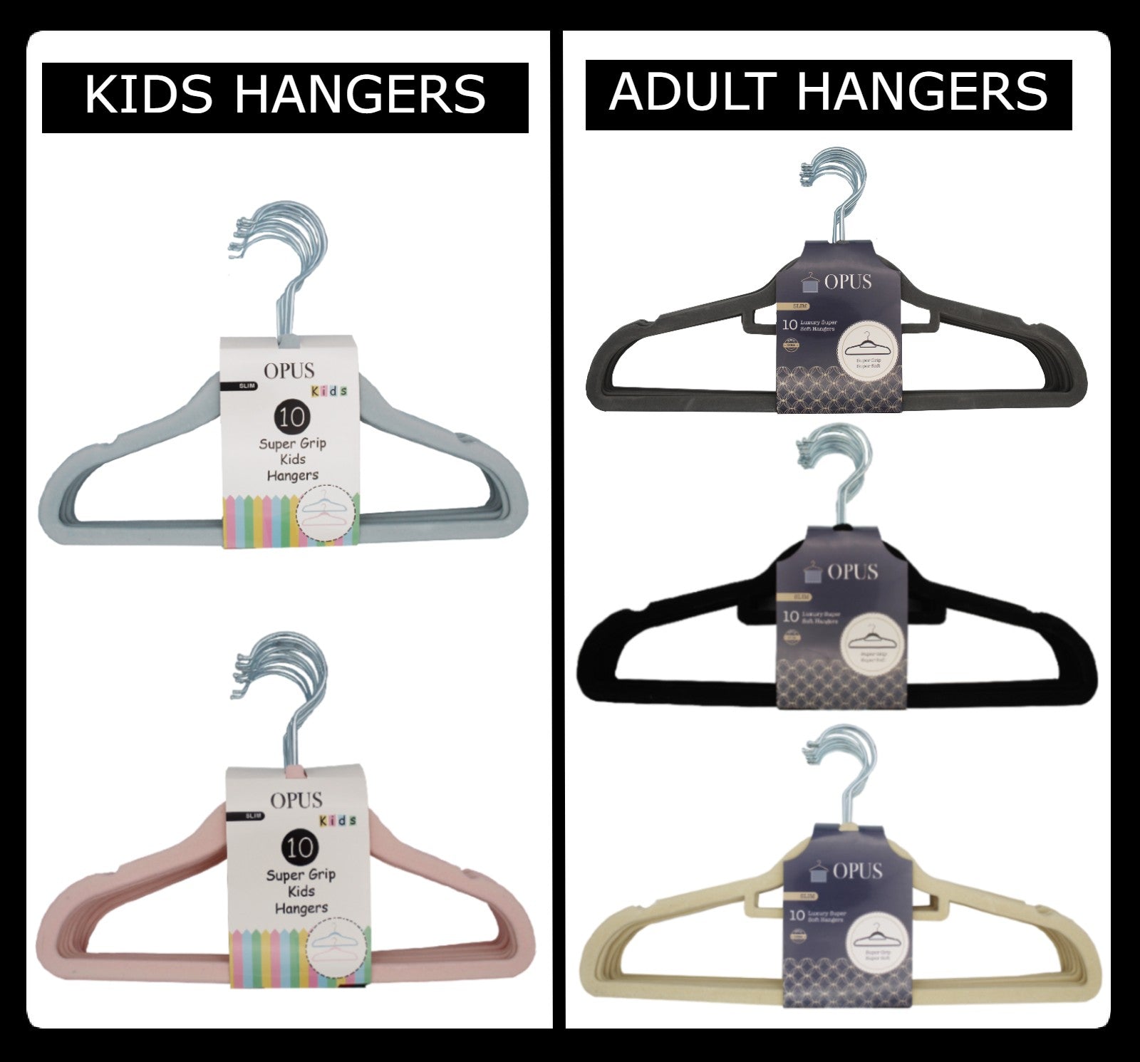 Pure Velvet Hangers 8pk - Grey