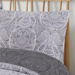 Vantona Paisley Damask Duvet Cover Set - Grey