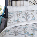 Vantona Saskia Duvet Cover Set - Blue, Floral Print Bedding